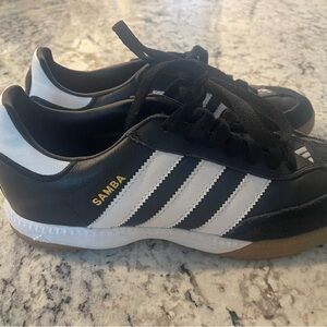 adidas Samba Black White with Gold Logo